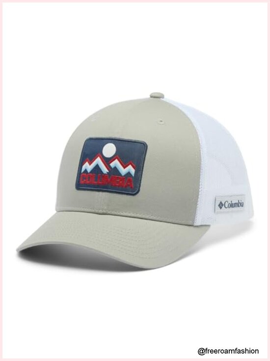 Mesh Snap Back Baseball Cap with Pre-Formed Bill, Cotton, One Size